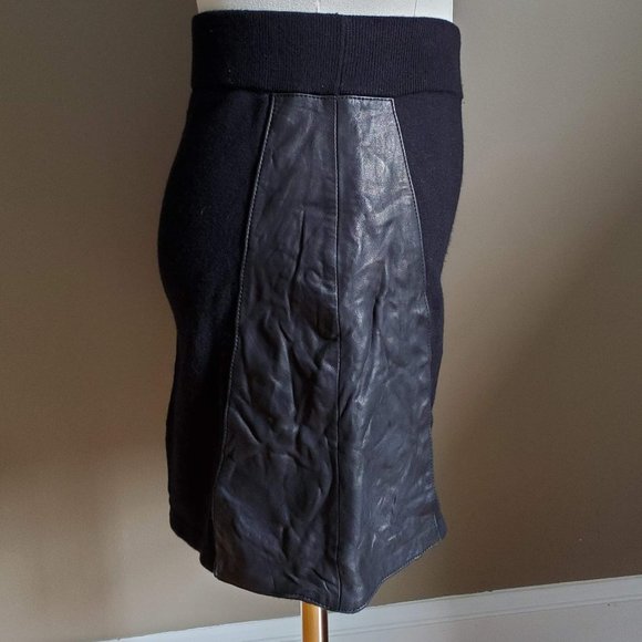 Rag & Bone Wool Knit and Lamb Leather Black Mini - Picture 4 of 12